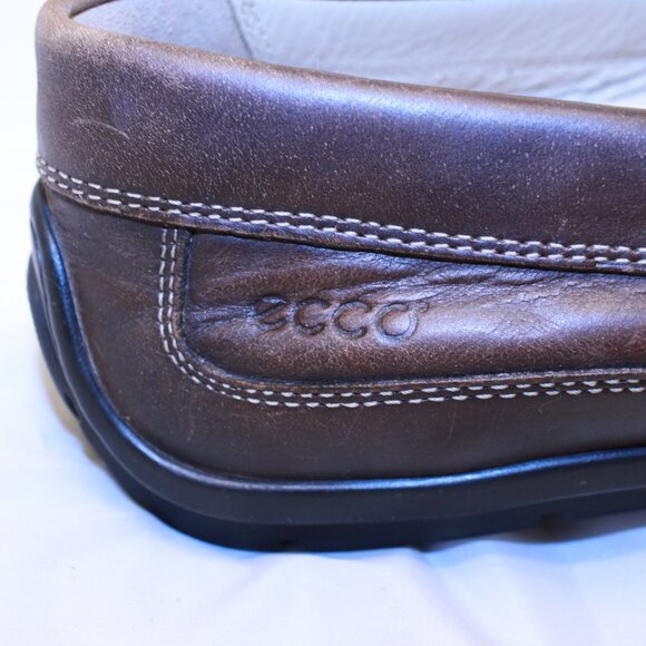 ECCO Size 43 (US 9-9.5) Brown Leather Classic Comfort Slip On Moc Toe Loafers main image 9